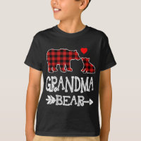 Red Plaid Grandma Bear Christmas Pajama Matching F
