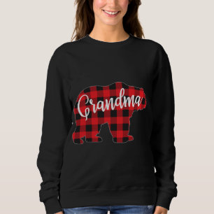 Red Plaid Grandma Bear Matching Pajama Family Buff Sweatshirt