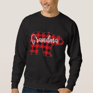 Red Plaid Grandma Bear Matching Pajama Family Buff Sweatshirt