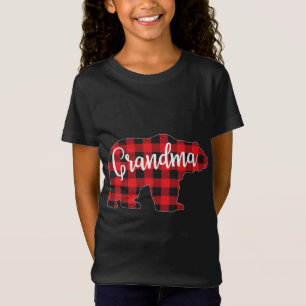 Red Plaid Grandma Bear Matching Pajama Family Buff T-Shirt