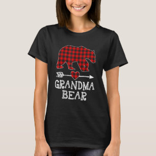Red Plaid Grandma Bear Matching Pajama Family T-Shirt