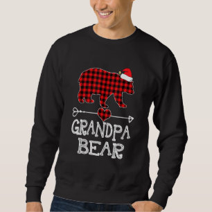 Red Plaid Grandpa Bear Matching Pajama Family Sweatshirt