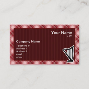 Red Plaid Harp Business Card
