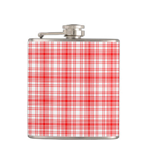 Red Plaid Hip Flask