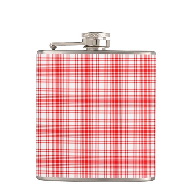 Red Plaid Hip Flask (Front)