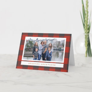 Red Plaid Holiday Photo Card