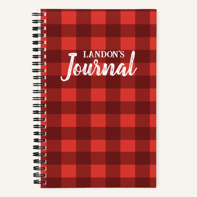 Red Plaid Journal Notebook (Front)
