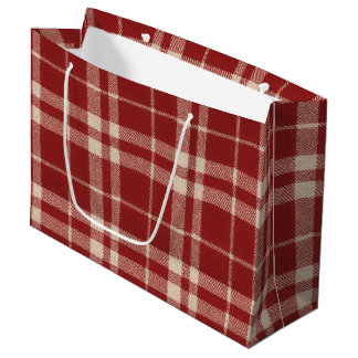Red Plaid Large Gift Bag
