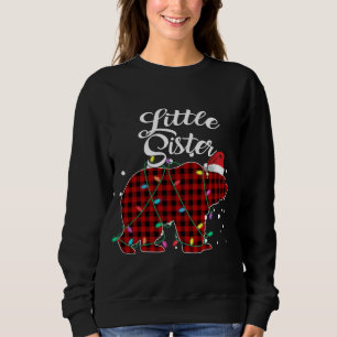Red Plaid Little Sister Bear Matching Buffalo Paja Sweatshirt