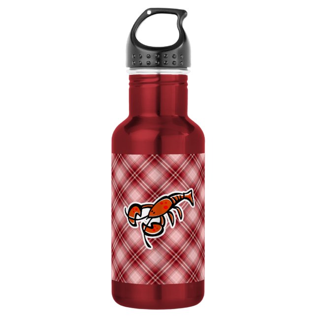 Red Plaid Lobster 532 Ml Water Bottle (Front)