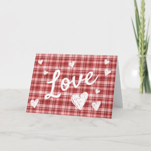 Red Plaid Love Valentine's Day Card