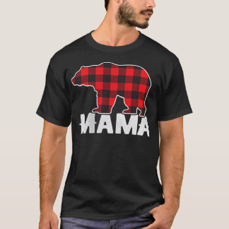 Red Plaid Mama Buffalo Matching Family Mom Pajama  T-Shirt