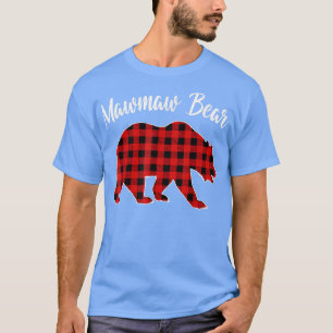 Red Plaid Mawmaw Bear Matching Buffalo Family Paja T-Shirt
