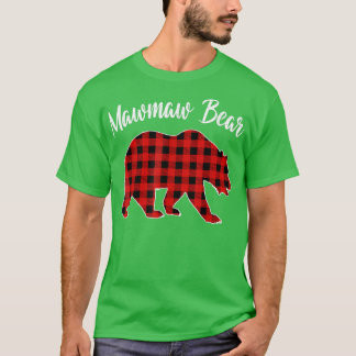 Red Plaid Mawmaw Bear Matching Buffalo Family Paja T-Shirt