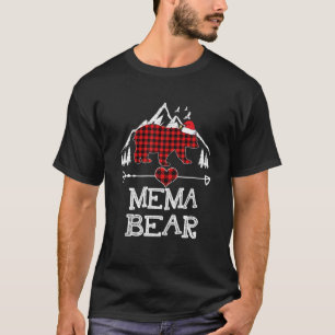 Red Plaid Mema Bear Matching Pajama Family T-Shirt