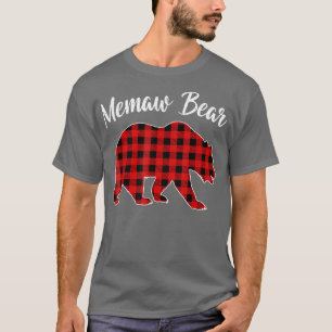Red Plaid Memaw Bear Matching Buffalo Family Pajam T-Shirt