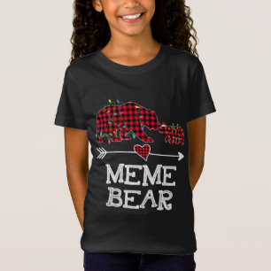 Red Plaid Meme Bear Buffalo Family Mama Pajama Chr T-Shirt