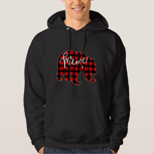 Red Plaid Meme Bear Matching Pajama Buffalo Family Hoodie