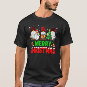 Red Plaid Merry Christmas Gnome Matching Buffalo P T-Shirt