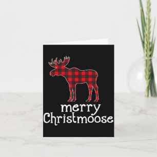 Red Plaid Merry Christmoose Christmas Moose Lovers Card