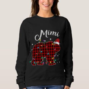 Red Plaid Mimi Bear Matching Buffalo Pajama Sweatshirt