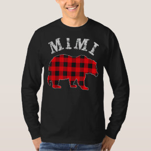 Red Plaid Mimi Bear Matching Buffalo Pajama T-Shirt