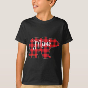 Red Plaid Mimi Bear Matching Pajama Family Buffalo T-Shirt