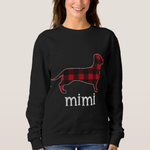 Red Plaid Mimi Dachshund Merry Christmas Dachshund Sweatshirt