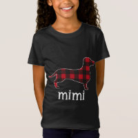 Red Plaid Mimi Dachshund Merry Christmas Dachshund