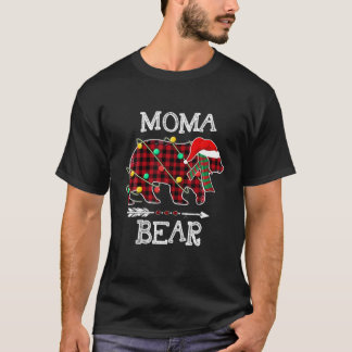Red Plaid Moma Bear Matching Pajama Family Buffalo T-Shirt
