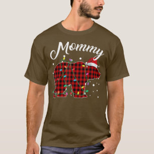 Red Plaid Mommy Bear Matching Buffalo Pajama T-Shirt