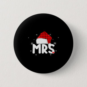Red Plaid Mrs Claus Couples Matching Christmas Paj 6 Cm Round Badge