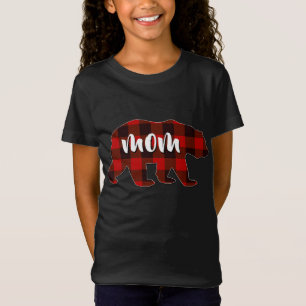 Red Plaid Mum Buffalo Matching Family Mama Pajama T-Shirt