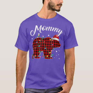 Red Plaid Mummy Bear Matching Buffalo Pajama T-Shirt