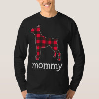 Red Plaid Mummy Boxer Dog Christmas Matching Famil