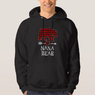 Red Plaid Nana Bear Matching Pajama Family Hoodie