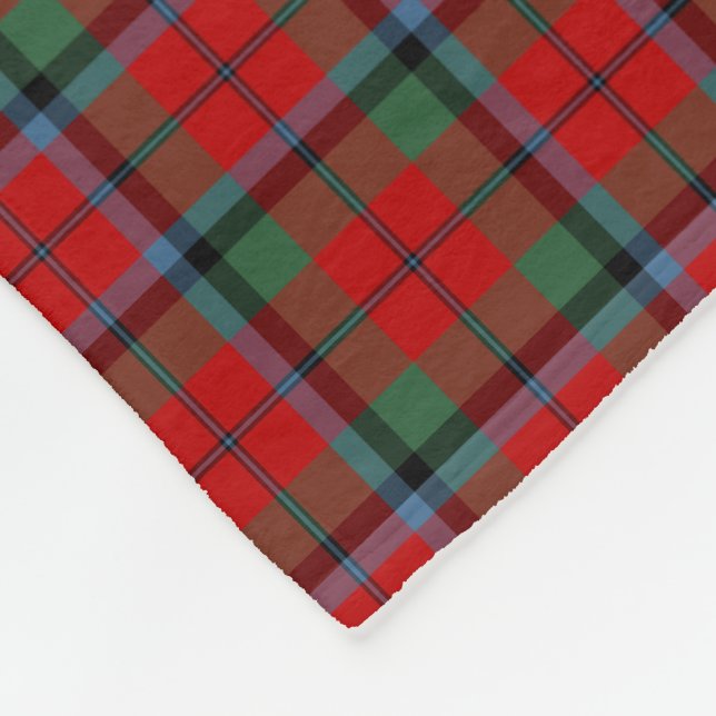 Red Plaid Naughton MacNaughton Tartan Fleece Blanket (Corner)