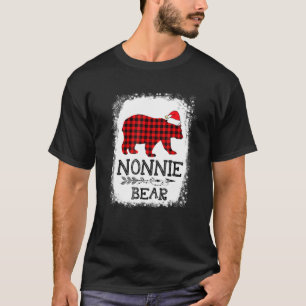 Red Plaid Nonnie Bear Christmas Family Pajama Matc T-Shirt