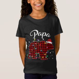 Red Plaid Papa Bear Matching Buffalo Pajama T-Shirt