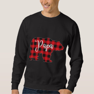 Red Plaid Papa Bear Matching Pajama Family Buffalo Sweatshirt