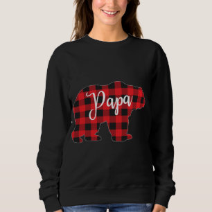 Red Plaid Papa Bear Matching Pajama Family Buffalo Sweatshirt