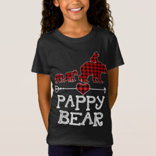 Red Plaid Pappy Bear Matching Family Christmas Eve T-Shirt