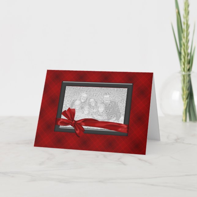 Red Plaid Photo Frame Card (Front)
