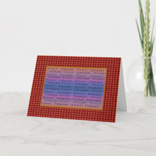 Red Plaid Photo Greeting Card
