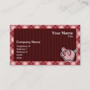 Red Plaid Pig Business Card