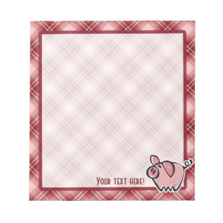 Red Plaid Pig Notepad