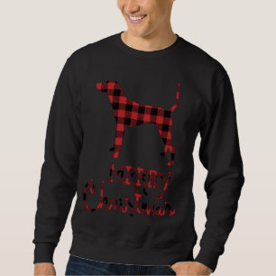 Red Plaid Plott Hound Lover Christmas Matching Fam Sweatshirt