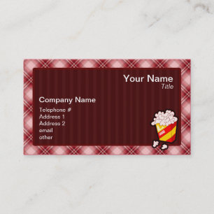 Red Plaid Popcorn Business Card