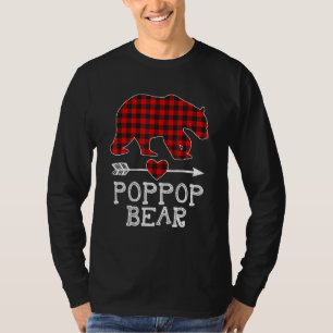 Red Plaid Poppop Bear  Matching Pajama Family  2 T-Shirt