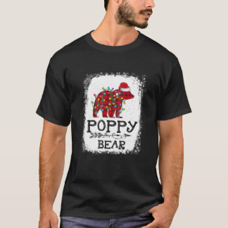 Red Plaid Poppy Bear Christmas Rainbow Pajama Matc T-Shirt